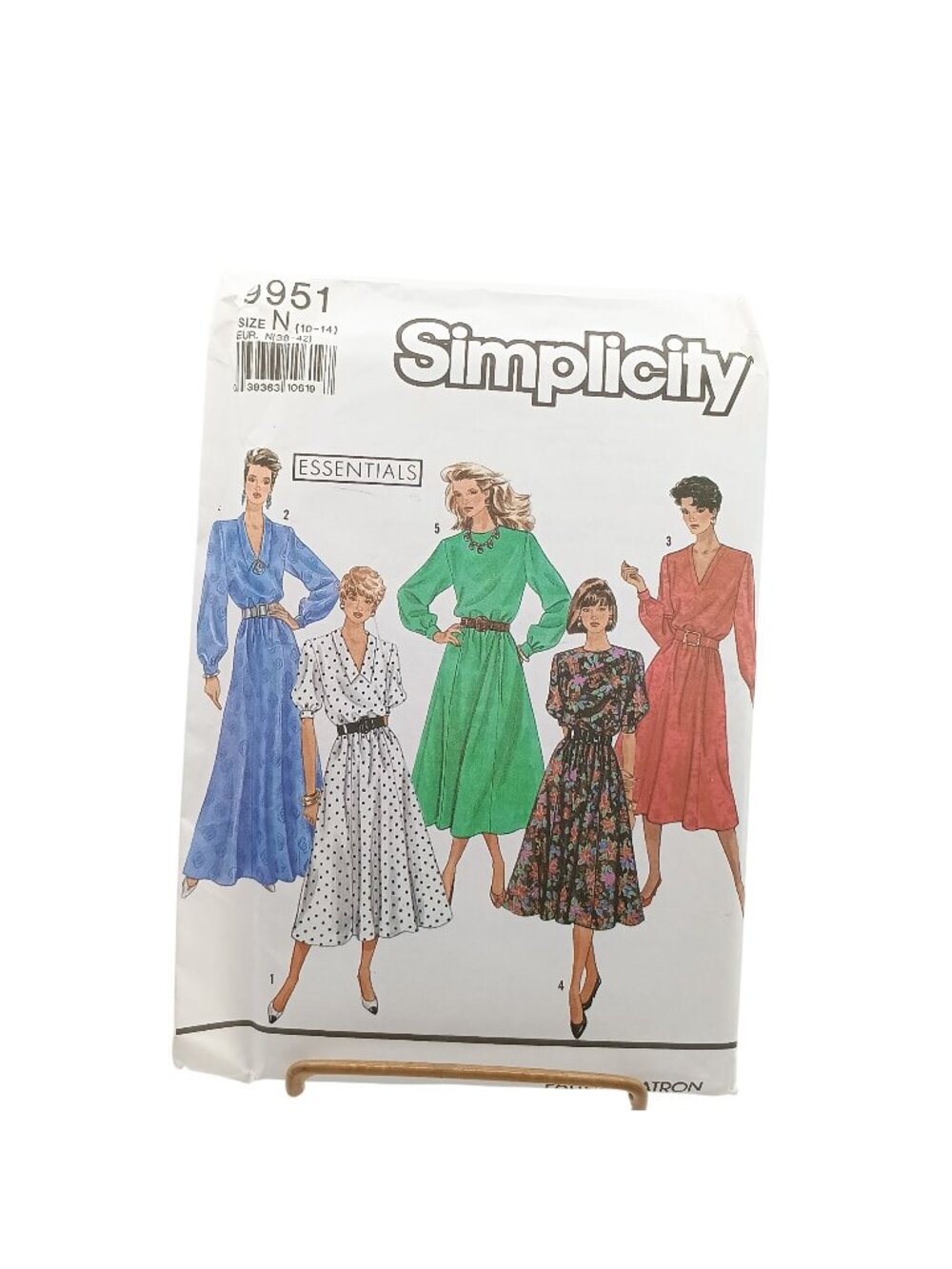 UNCUT Vintage Simplicity 9951 Sewing Pattern Misses Dresses Size N 10-14 1990